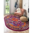 thumbnail image 1 of Rugs.com Calypso Collection Rug – 8' x 10' Oval Fuchsia Medium Rug Perfect For Living Rooms, Large Dining Rooms, Open Floorplans, 1 of 9