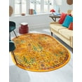 thumbnail image 1 of Rugs.com Calypso Collection Rug – 8' x 10' Oval Yellow Medium Rug Perfect For Living Rooms, Large Dining Rooms, Open Floorplans, 1 of 8