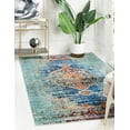 thumbnail image 1 of Rugs.com Carnevale Collection Rug – 9' x 12' Turquoise Medium Rug Perfect For Living Rooms, Large Dining Rooms, Open Floorplans, 1 of 5