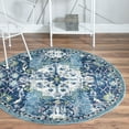 thumbnail image 1 of Rugs.com Charleston Collection Rug – 5 Ft Round Navy Blue Low-Pile Rug Perfect For Kitchens, Dining Rooms, 1 of 9