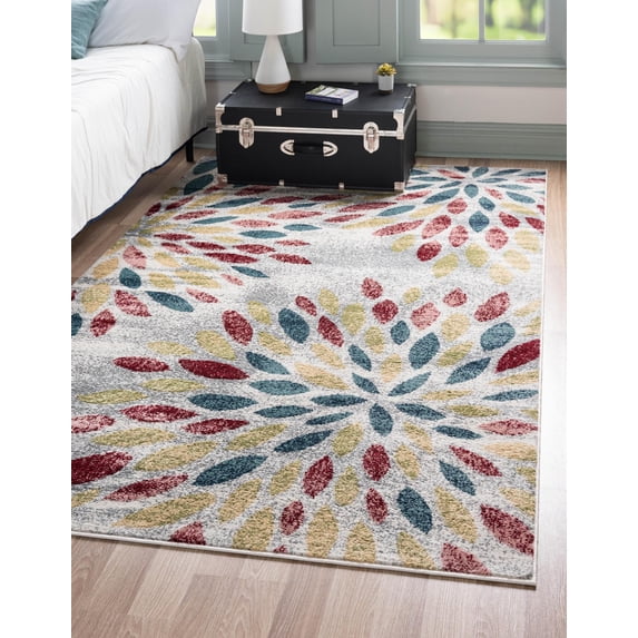 Rugs.com Charleston Collection Rug – 9' x 12' Multi Low-Pile Rug Perfect For Living Rooms, Large Dining Rooms, Open Floorplans