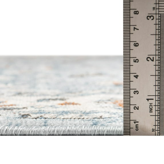 Rugs.com Charlotte Collection Rug – 10' x 13' Light Blue Low-Pile Rug Perfect For Living Rooms, Large Dining Rooms, Open Floorplans