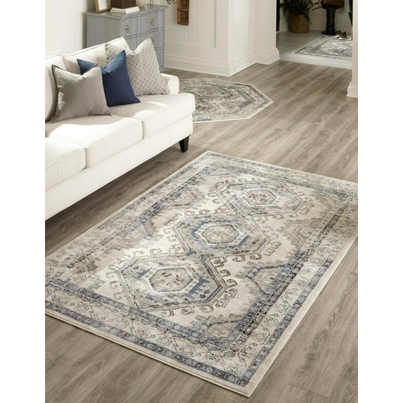 Rugs.com Charlotte Collection Rug – 2' x 3' Aqua Low-Pile Rug Perfect For Living Rooms, Large Dining Rooms, Open Floorplans