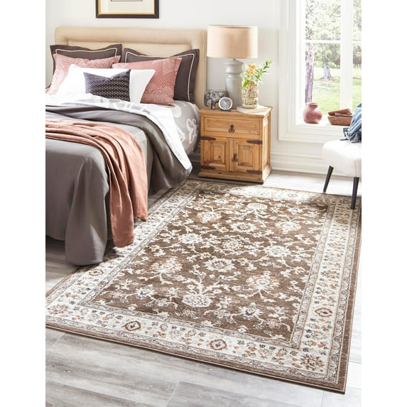 Rugs.com Charlotte Collection Rug – 2' x 3' Brown Low-Pile Rug Perfect For Living Rooms, Large Dining Rooms, Open Floorplans