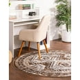 thumbnail image 1 of Rugs.com Charlotte Collection Rug – 3 Ft Round Brown Low-Pile Rug Perfect For Kitchens, Dining Rooms, 1 of 1