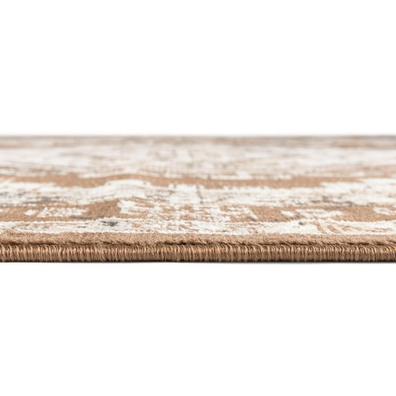 Rugs.com Charlotte Collection Rug – 4' x 6' Brown Low-Pile Rug Perfect For Living Rooms, Large Dining Rooms, Open Floorplans