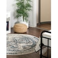 thumbnail image 1 of Rugs.com Charlotte Collection Rug – 5 Ft Round Aqua Low-Pile Rug Perfect For Kitchens, Dining Rooms, 1 of 9