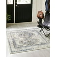 thumbnail image 1 of Rugs.com Charlotte Collection Rug – 5 Ft Square Aqua Low-Pile Rug Perfect For Living Rooms, Kitchens, Entryways, 1 of 3