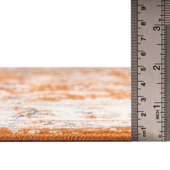 Rugs.com Charlotte Collection Rug – 7' x 10' Rust Red Low-Pile Rug Perfect For Living Rooms, Large Dining Rooms, Open Floorplans