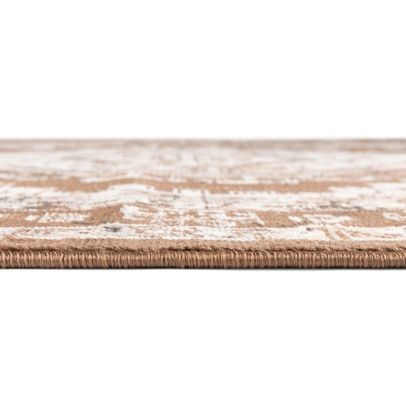 Rugs.com Charlotte Collection Rug – 9' x 12' Brown Low-Pile Rug Perfect For Living Rooms, Large Dining Rooms, Open Floorplans