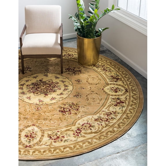 Rugs.com Chateau Collection Rug – 10 Ft Runner Cream Medium Rug Perfect For Kitchens, Dining Rooms