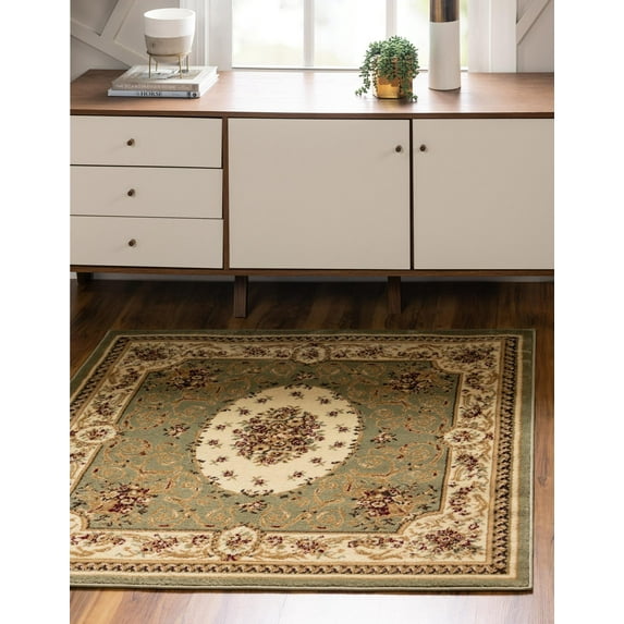 Rugs.com Chateau Collection Rug – 10 Ft Runner Cream Medium Rug Perfect For Living Rooms, Kitchens, Entryways