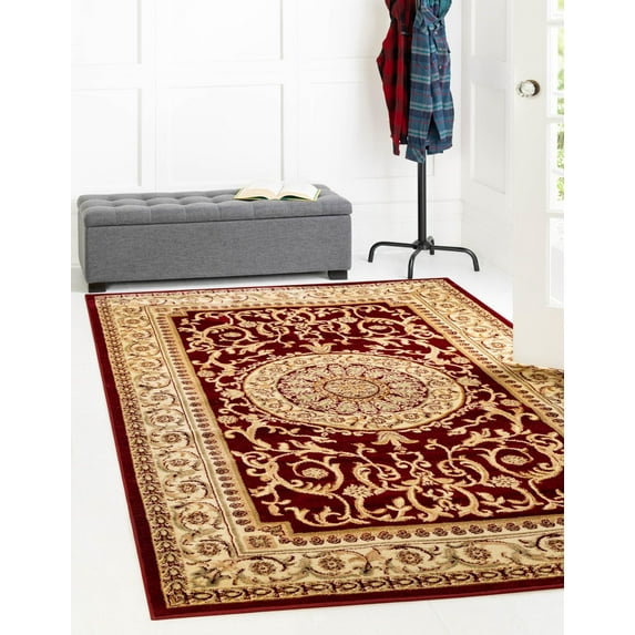 Rugs.com Chateau Collection Rug – 8' x 11' Cream Medium Rug Perfect For Entryways, Kitchens, Breakfast Nooks, Accent Pieces