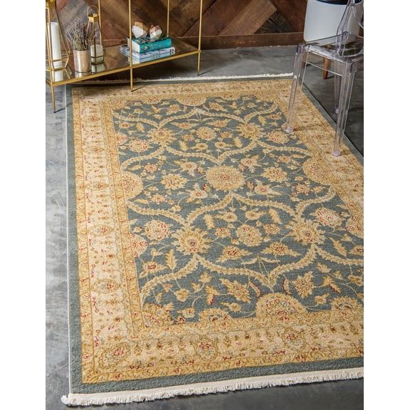 Rugs.com Chelsea Collection Rug – 10' 6 x 16' 5 Blue Medium Rug Perfect For Living Rooms, Kitchens, Entryways