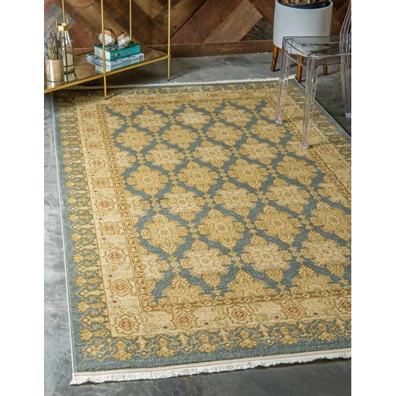 Rugs.com Chelsea Collection Rug – 3' 3 x 5' 3 Blue Medium Rug Perfect For Entryways, Kitchens, Breakfast Nooks, Accent Pieces