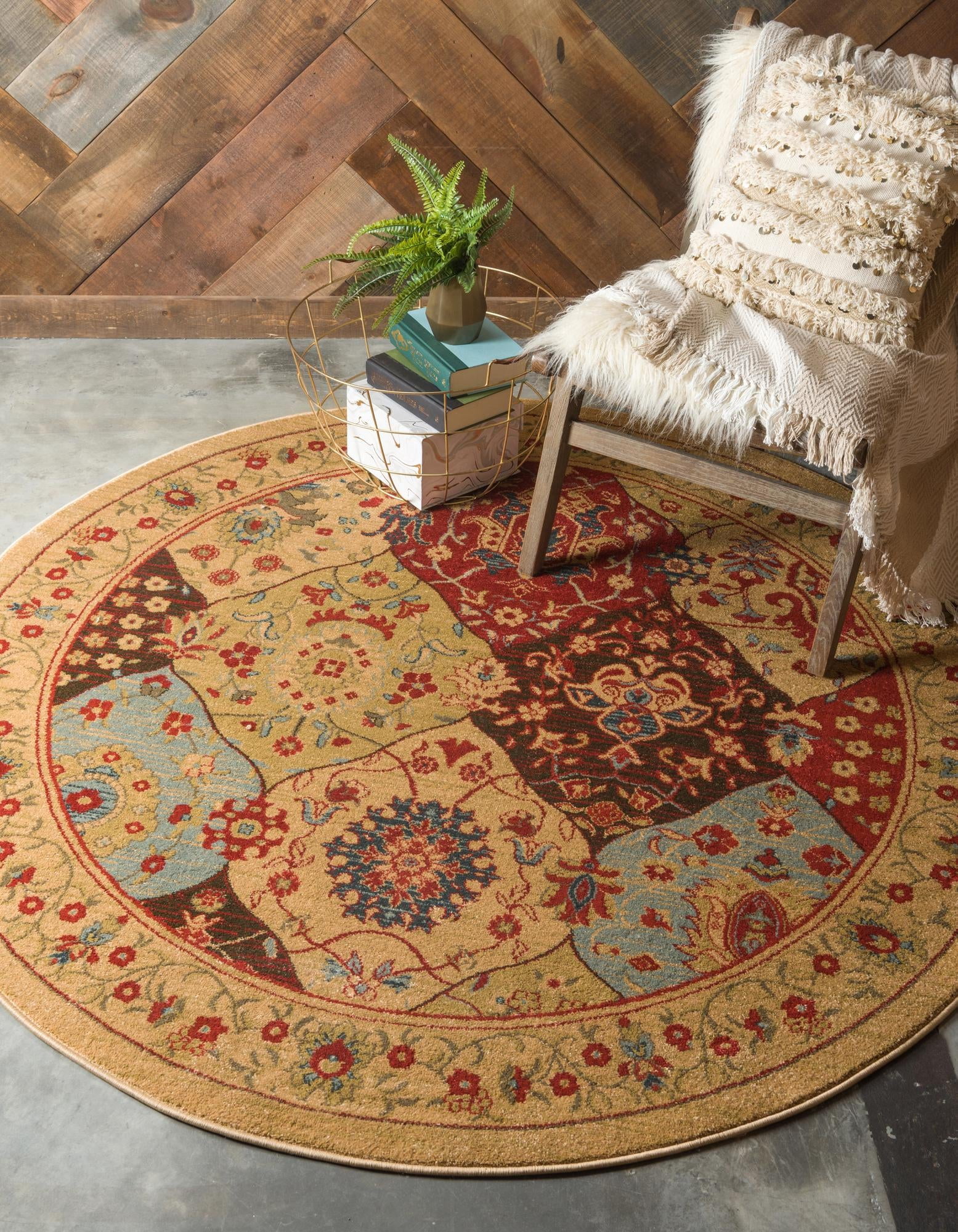 Rugs.com Chelsea Collection Rug – 6' Round Tan Medium Rug Perfect For ...