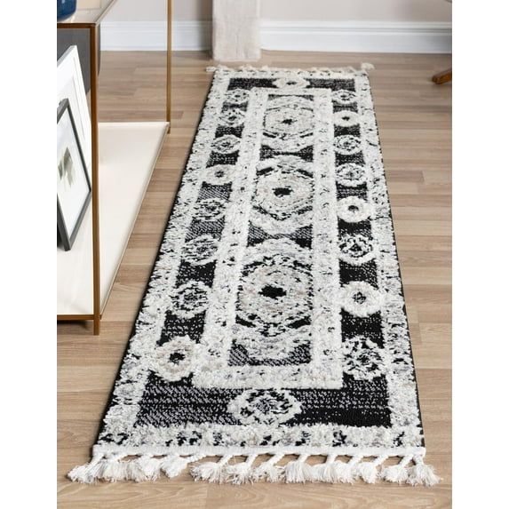 Rugs.com Cherokee Collection Rug – 8 Ft Runner Fossil Gray High Rug Perfect For Hallways, Entryways