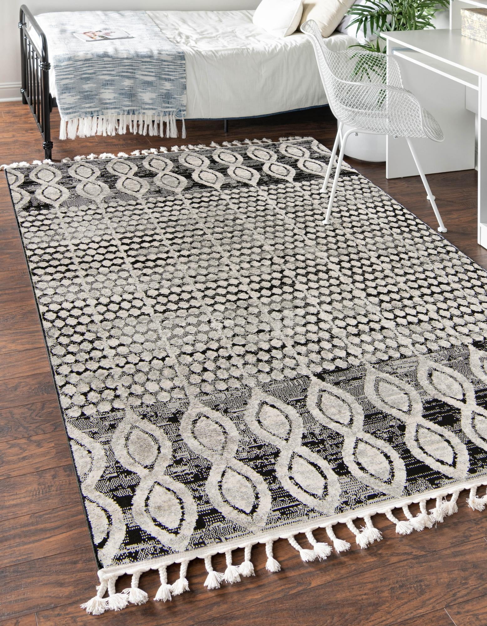 Rugs.com Cherokee Collection Rug – 9' x 12' Charcoal High Rug Perfect ...