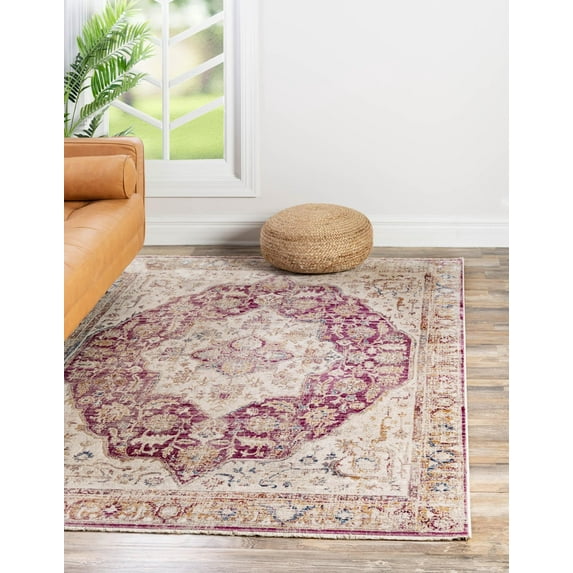 Rugs.com Deepa Collection Rug – 2' x 3' Lavender Medium Rug Perfect For Entryways, Kitchens, Breakfast Nooks, Accent Pieces
