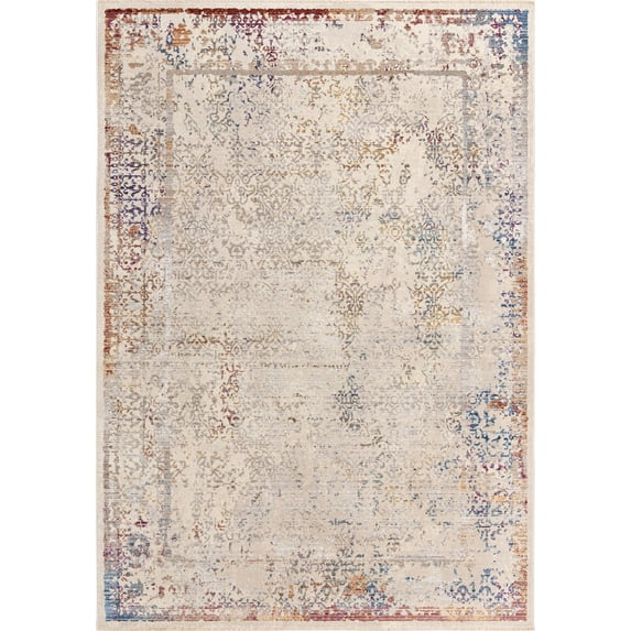 Rugs.com Deepa Collection Rug – 6' x 9' Ivory Medium Rug Perfect For Bedrooms, Dining Rooms, Living Rooms