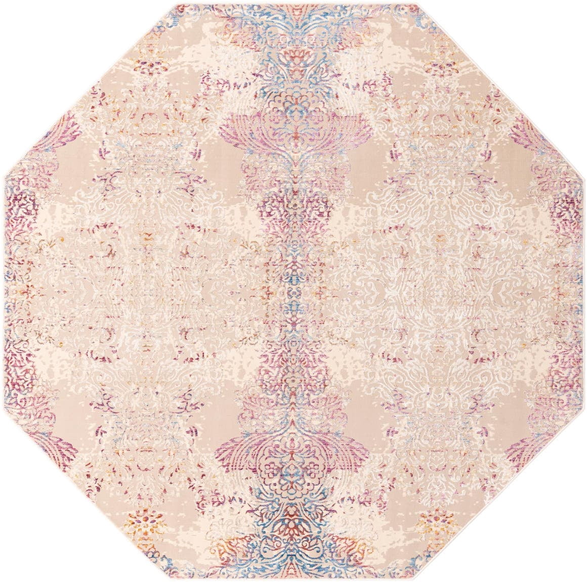 Rugs.com Deepa Collection Rug – 8 Ft Octagon Ivory Medium Rug Perfect ...