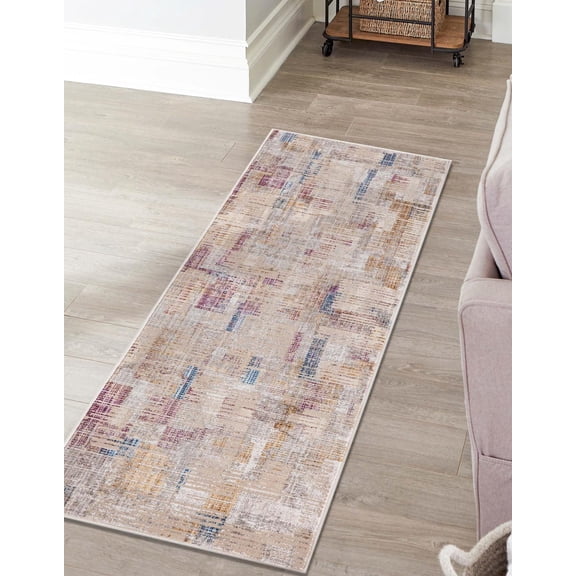 Rugs.com Deepa Collection Rug – 8 Ft Runner Ivory Medium Rug Perfect For Hallways, Entryways