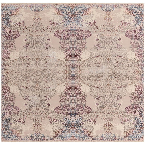 Rugs.com Deepa Collection Rug – 8 Ft Square Ivory Medium Rug Perfect For Living Rooms, Kitchens, Entryways