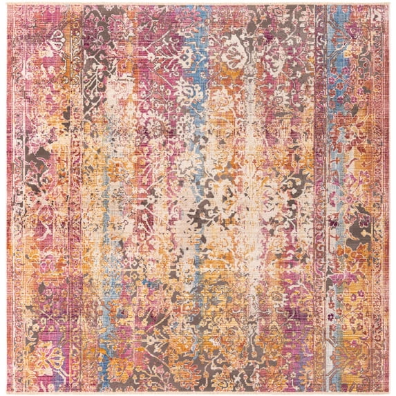 Rugs.com Deepa Collection Rug – 8 Ft Square Multi Medium Rug Perfect For Living Rooms, Kitchens, Entryways