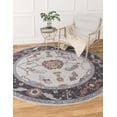 thumbnail image 1 of Rugs.com Eco Traditional Collection Rug – 7 Ft Round Ivory Medium Rug Perfect For Kitchens, Dining Rooms, 1 of 9