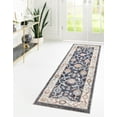 thumbnail image 1 of Rugs.com Eco Traditional Collection Rug – 8 Ft Runner Charcoal Gray Medium Rug Perfect For Hallways, Entryways, 1 of 9