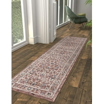 Rugs.com Eco Traditional Collection Rug – 8 Ft Runner Dusty Rose Medium Rug Perfect For Hallways, Entryways