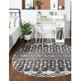 thumbnail image 1 of Rugs.com Eco Trellis Collection Rug – 3 Ft Round Charcoal Gray Medium Rug Perfect For Kitchens, Dining Rooms, 1 of 9