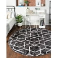 thumbnail image 1 of Rugs.com Eco Trellis Collection Rug – 7 Ft Round Charcoal Gray Medium Rug Perfect For Kitchens, Dining Rooms, 1 of 9