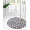 thumbnail image 1 of Rugs.com Eco Trellis Collection Rug – 7 Ft Round Charcoal Ivory Medium Rug Perfect For Kitchens, Dining Rooms, 1 of 9