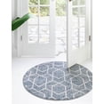 thumbnail image 1 of Rugs.com Eco Trellis Collection Rug – 7 Ft Round Harbor Blue Medium Rug Perfect For Kitchens, Dining Rooms, 1 of 9