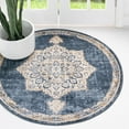 thumbnail image 1 of Rugs.com Eden Collection Rug – 5 Ft Round Navy Blue Medium Rug Perfect For Kitchens, Dining Rooms, 1 of 9