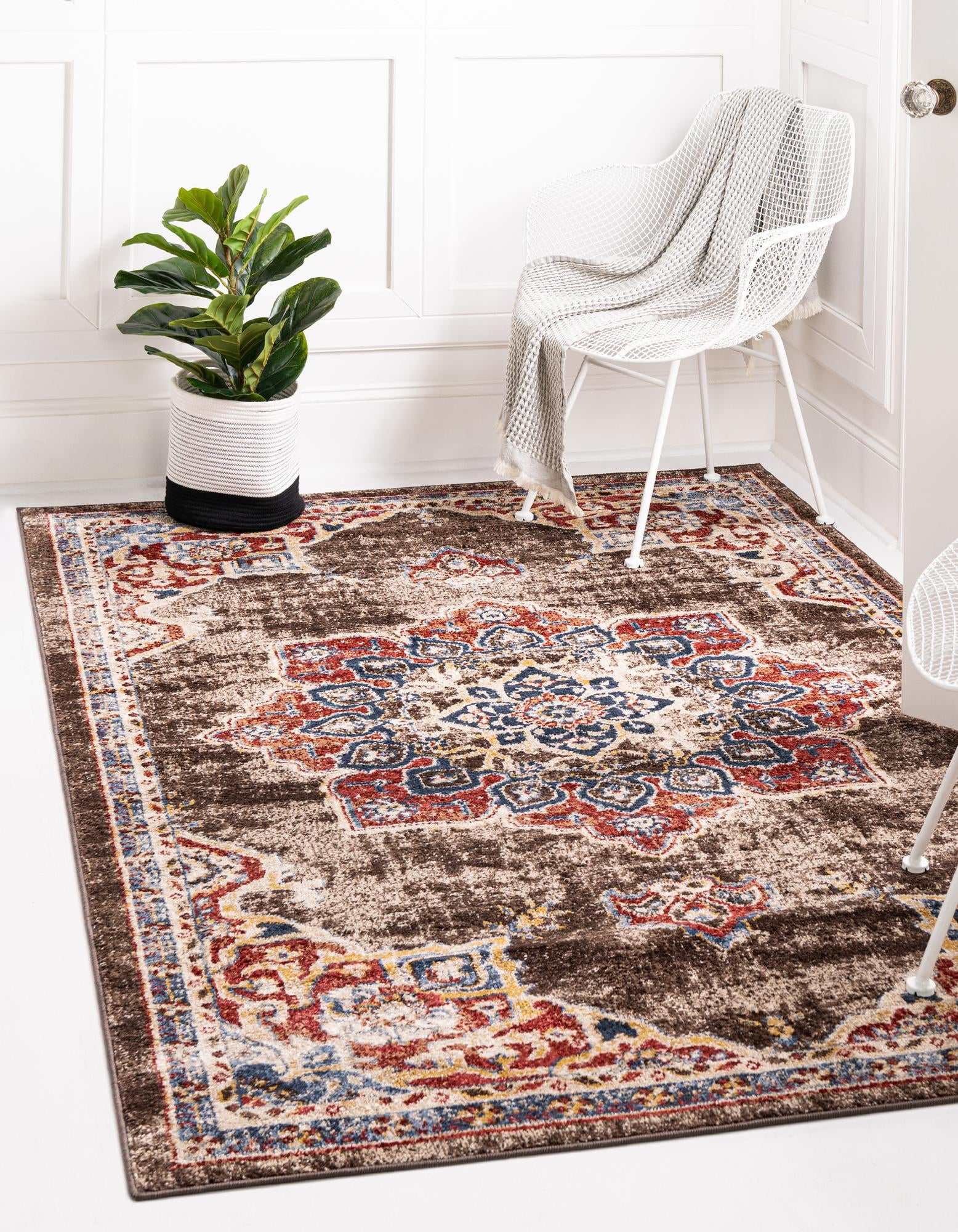 Rugs.com Eden Collection Rug – 5' x 8' Chocolate Brown Medium Rug ...