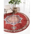 thumbnail image 1 of Rugs.com Eden Collection Rug – 8 Ft Round Burgundy Medium Rug Perfect For Kitchens, Dining Rooms, 1 of 9