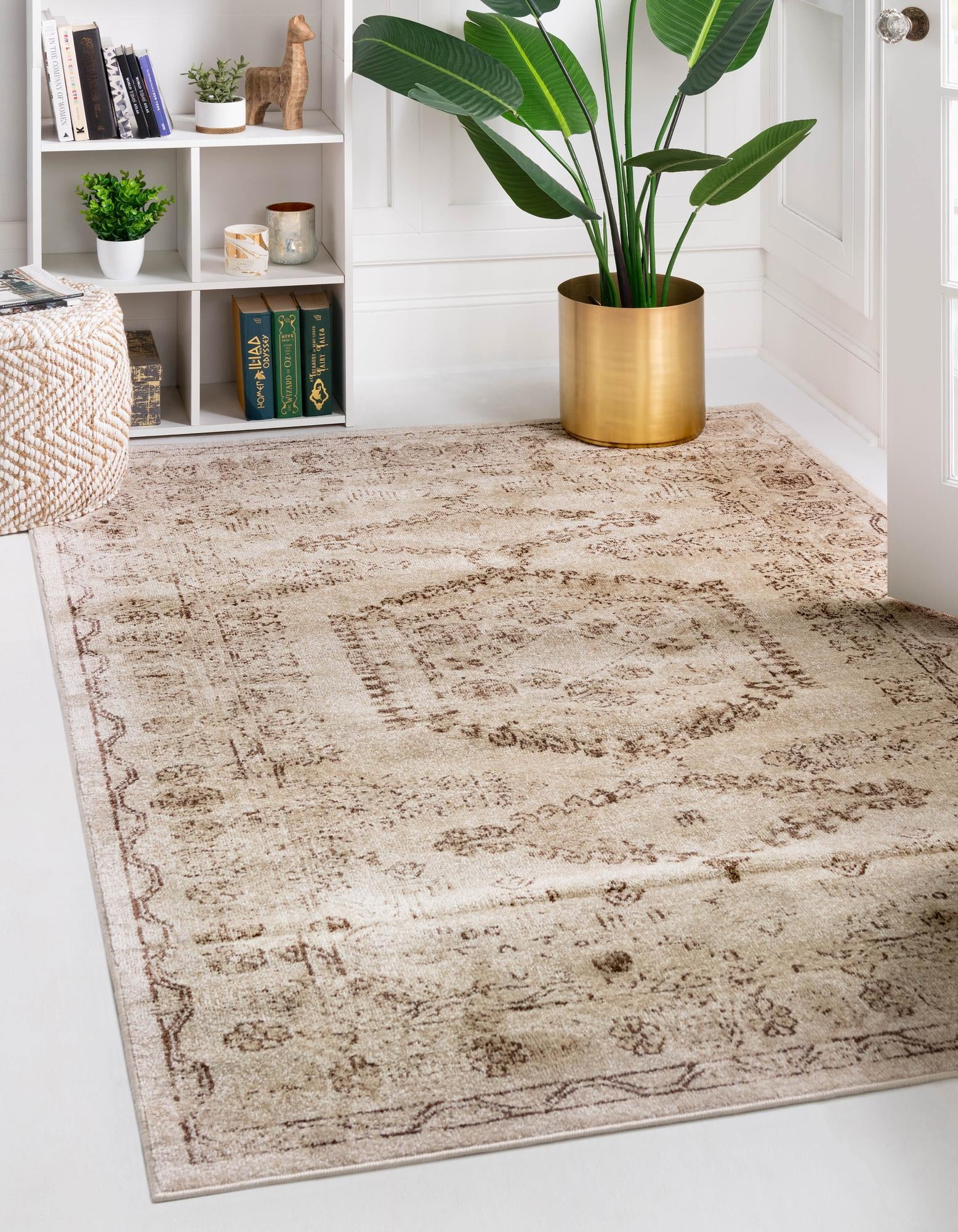 Eden Performance Rug Rugs.com Eden Collection Rug – 9' x 12' Beige Medium Rug Perfect For ...