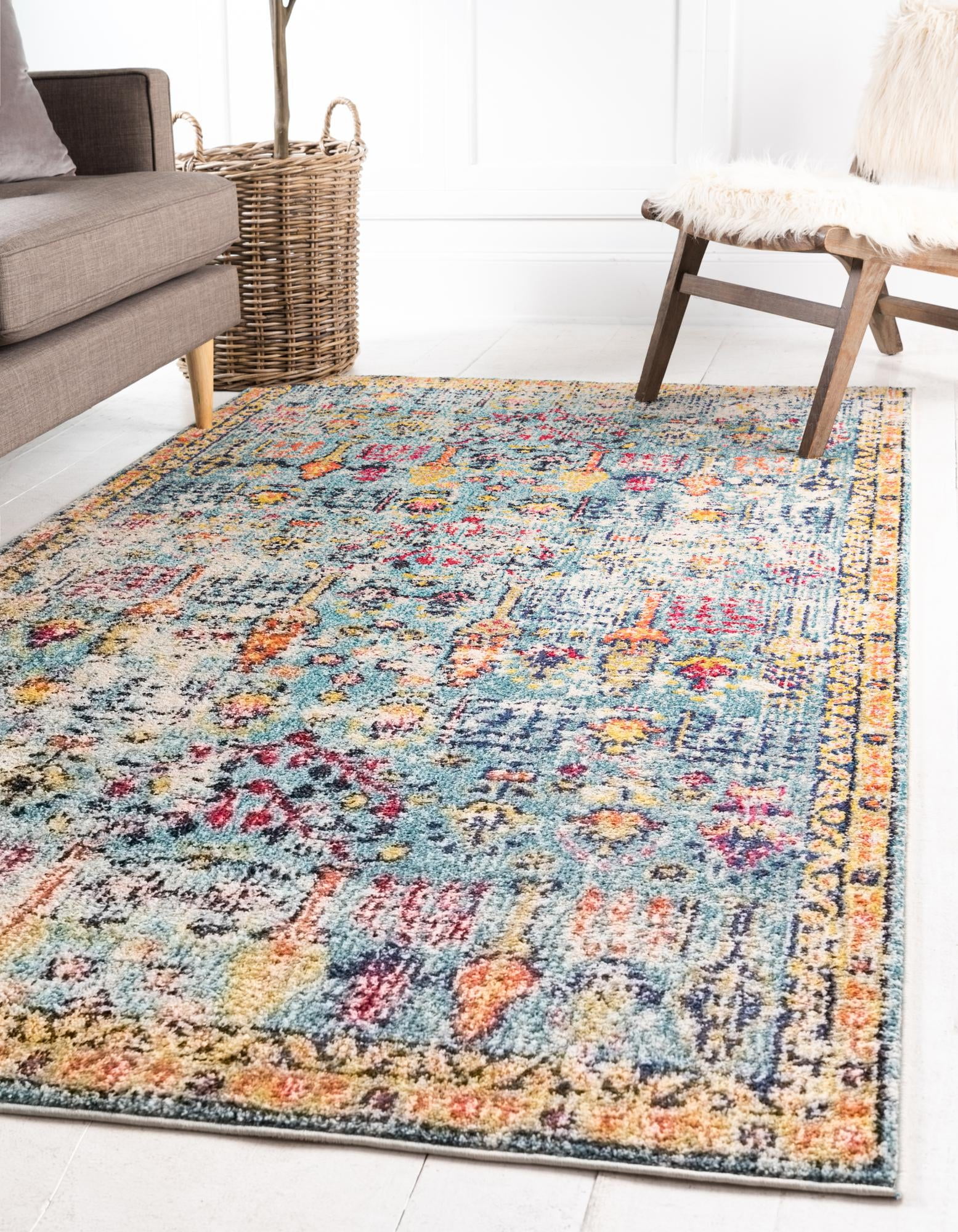 Rugs.com El Paso Collection Rug – 10' x 16' Blue Medium Rug Perfect For ...