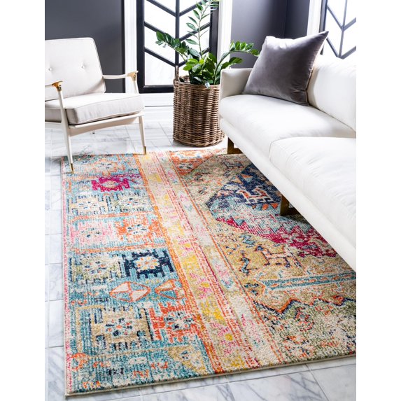 Rugs.com El Paso Collection Rug – 10' x 16' Multi Medium Rug Perfect For Living Rooms, Large Dining Rooms, Open Floorplans