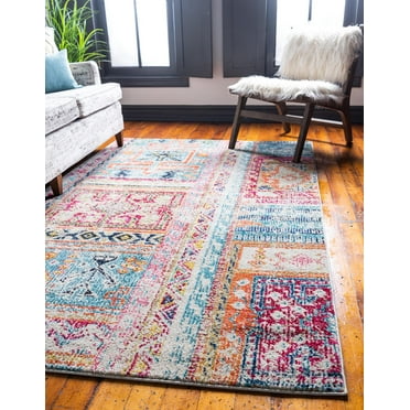 Rugs El Paso Collection Southwestern Geometric Distressed Multi Area Rug, 2" x 3"
