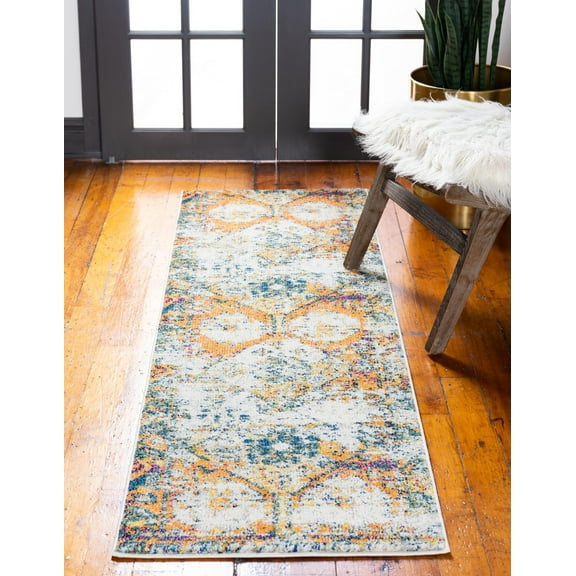 Rugs.com El Paso Collection Rug – 6 Ft Runner Beige Medium Rug Perfect For Hallways, Entryways