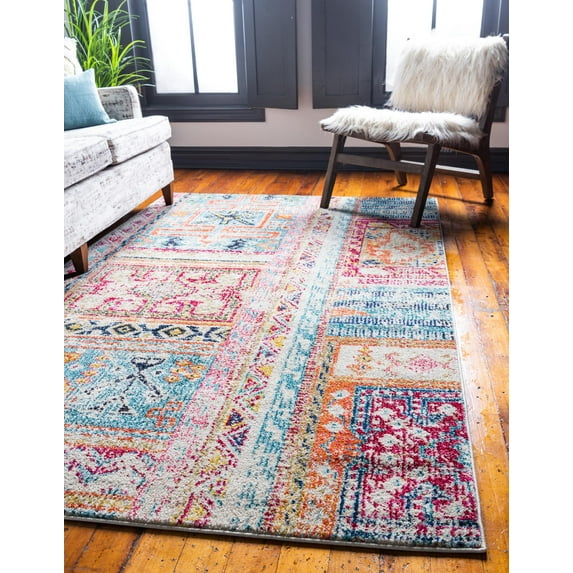 Rugs.com El Paso Collection Rug – 8' x 10' Multi Medium Rug Perfect For Living Rooms, Large Dining Rooms, Open Floorplans