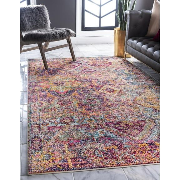 Rugs.com El Paso Collection Rug – 9' x 12' Multi Medium Rug Perfect For Living Rooms, Large Dining Rooms, Open Floorplans