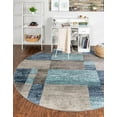 thumbnail image 1 of Rugs.com Equinox Collection Rug – 3' 3 Round Blue Gray Low Rug Perfect For Kitchens, Dining Rooms, 1 of 6