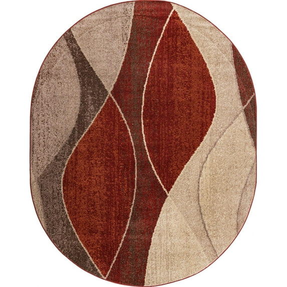 Rugs.com Equinox Collection Rug – 7' 10 x 10' Oval Multi Low Rug Perfect For Living Rooms, Large Dining Rooms, Open Floorplans