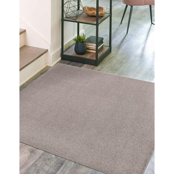 Rugs.com Everyday Solid Collection Rug – 3 Ft Square Ash Gray Medium Rug Perfect For Living Rooms, Kitchens, Entryways