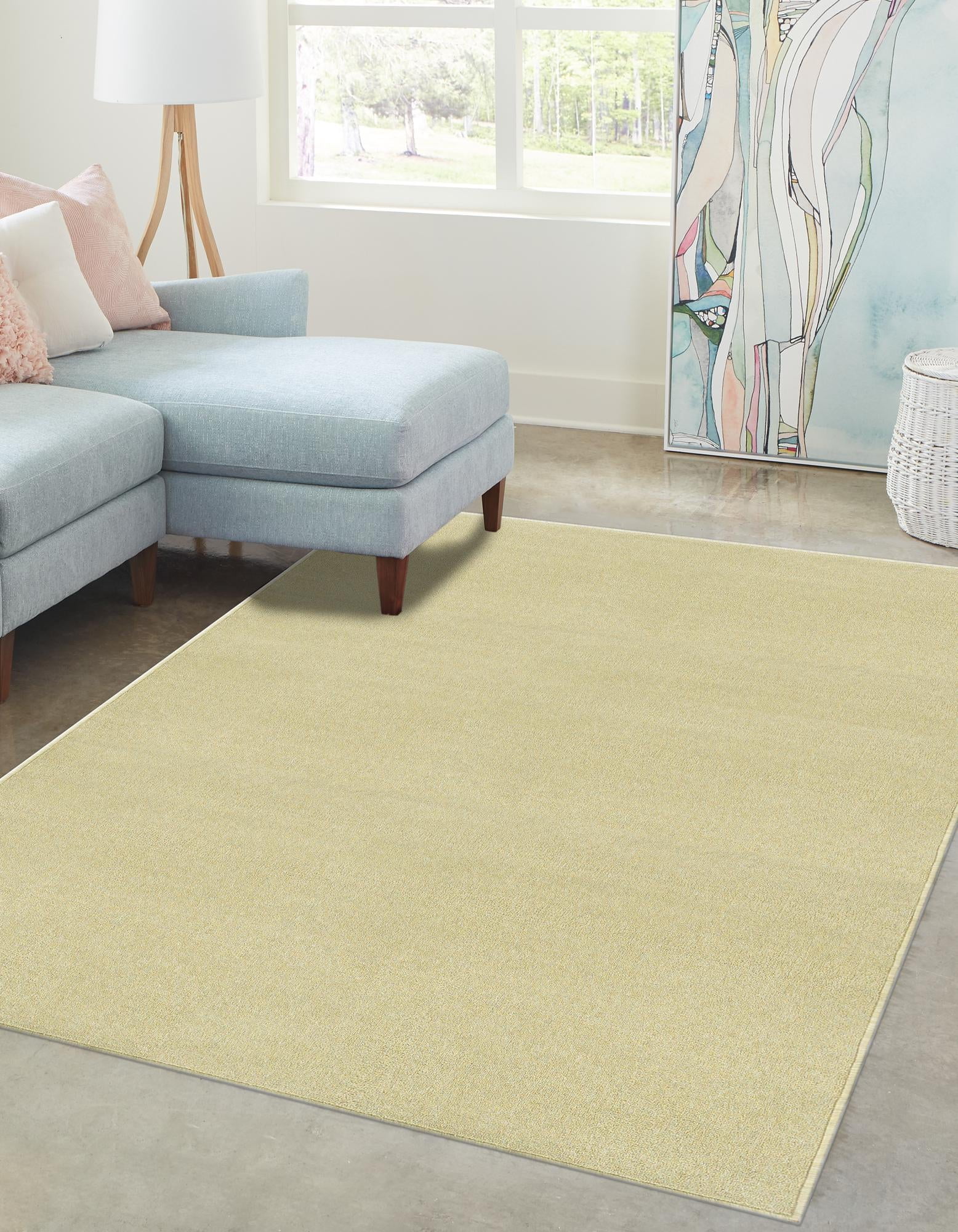 Rugs.com Everyday Solid Collection Rug – 5' x 8' Pastel Green Medium ...
