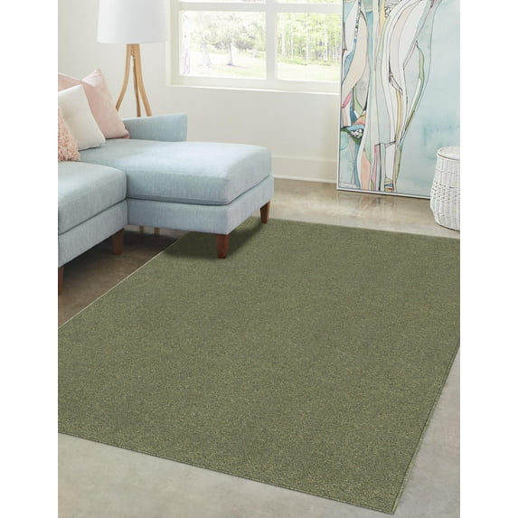 Rugs.com Everyday Solid Collection Rug – 5' x 8' Pickle Green Medium Rug Perfect For Bedrooms, Dining Rooms, Living Rooms